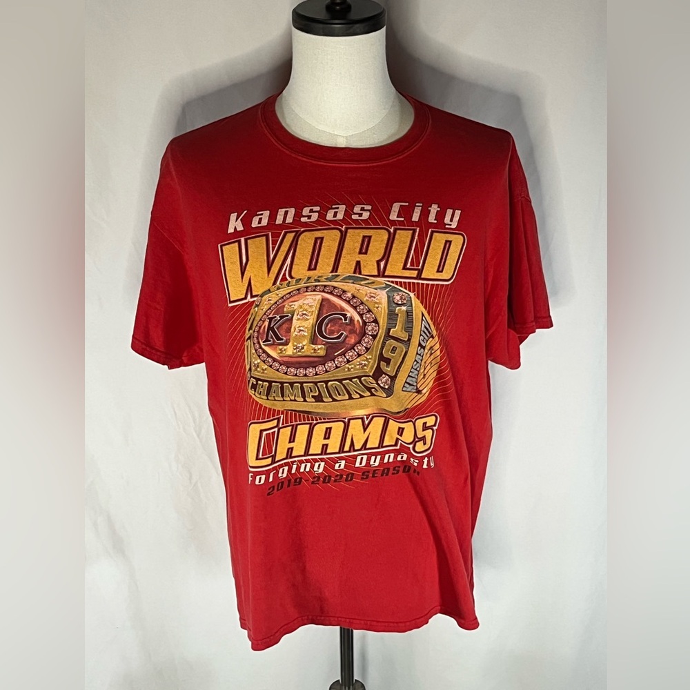Gildan Kansas City Chiefs 2019-2020 World Champs T-Shirt w/Ring